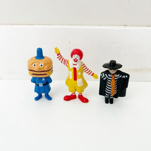 Vintage 1985 McDonald's Toy Figures Set - Ronald, Hamburglar, Officer Big Mac
